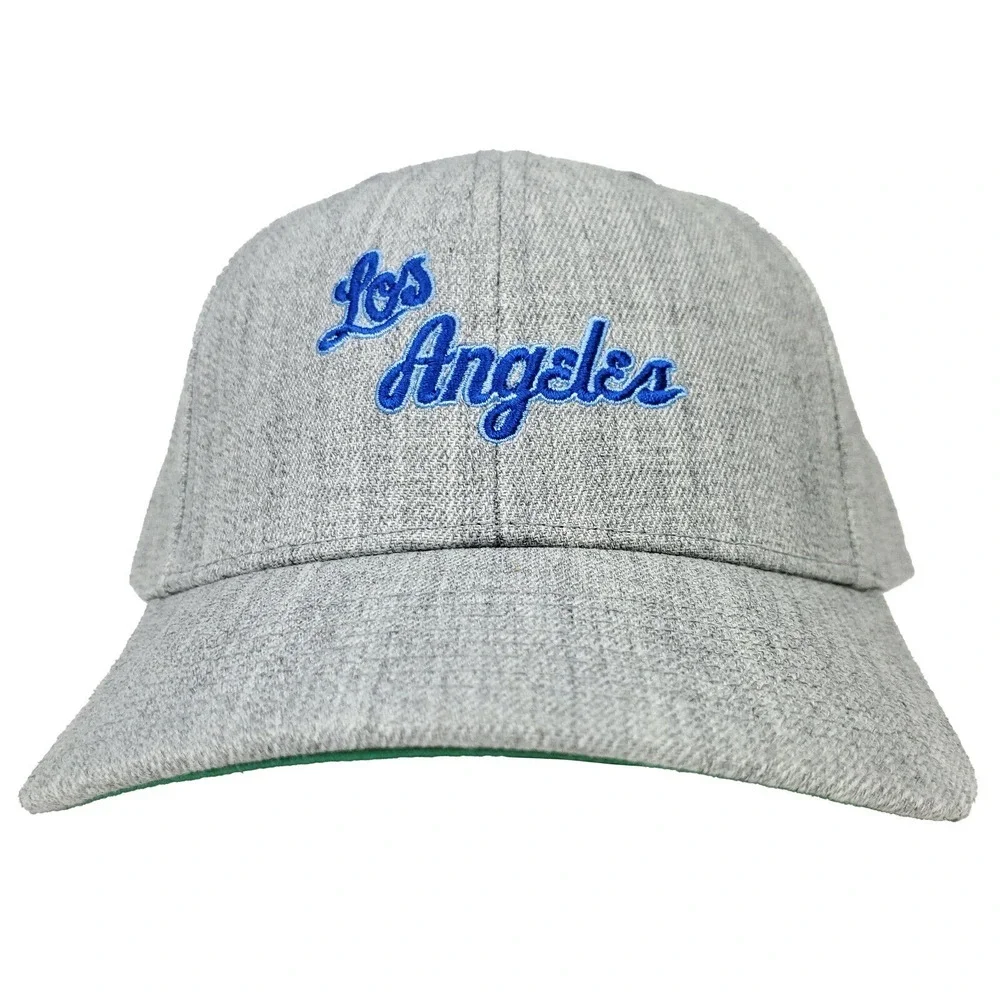 LA Lakers Mitchell & Ness NBA Pro Fit Snapback Hat Cap Heather Gray New